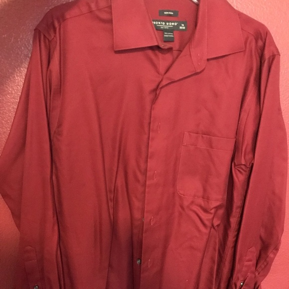 Red dress shirt. Fits a size XL. - Picture 2 of 2